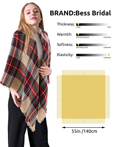 Bess Bridal Plaid Blanket Scarf Bess Bridal Plaid Blanket Scarf